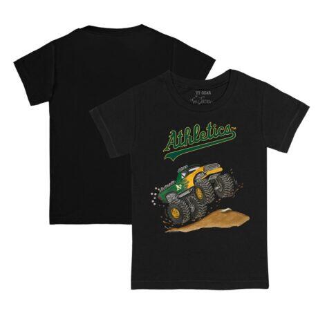 Athletics Tiny Turnip Toddler Monster Truck T-Shirt - Black - Front View