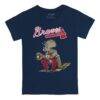Atlanta Braves Tiny Turnip Toddler Triceratops T-Shirt - Navy - Side View