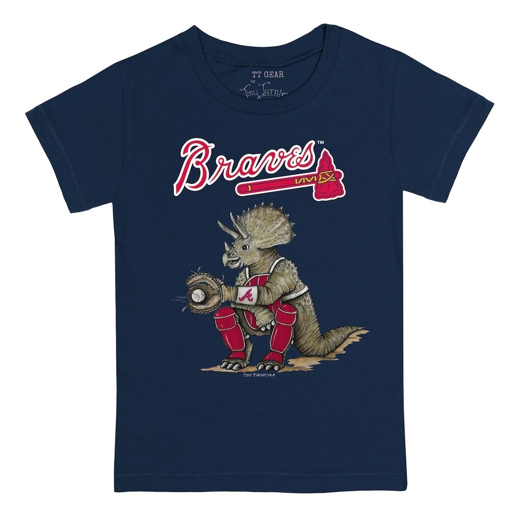 Atlanta Braves Tiny Turnip Toddler Triceratops T-Shirt