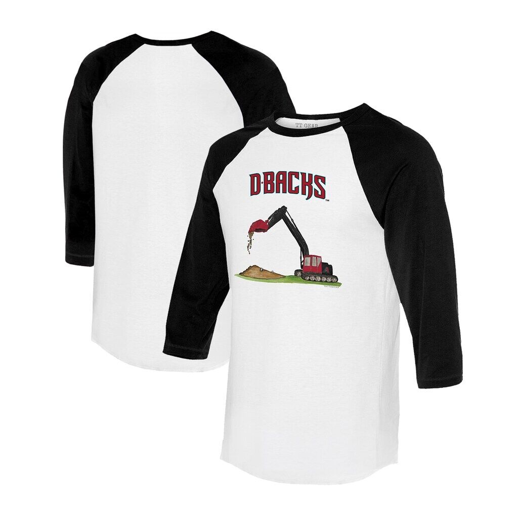 Arizona Diamondbacks Tiny Turnip Unisex Excavator 3/4-Sleeve Raglan T-Shirt - White/Black