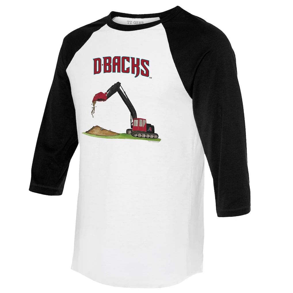 Arizona Diamondbacks Tiny Turnip Unisex Excavator 3/4-Sleeve Raglan T-Shirt - White/Black