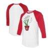 Cincinnati Reds Tiny Turnip Unisex Lilies & Ladybugs 3/4-Sleeve Raglan T-Shirt - - Front View