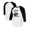 Baltimore Orioles Tiny Turnip Unisex Monster Truck 3/4-Sleeve Raglan T-Shirt - - Front View