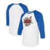 Chicago Cubs Tiny Turnip Unisex Tattoo Rose 3/4-Sleeve Raglan T-Shirt - - Front View