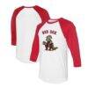 Boston Red Sox Tiny Turnip Unisex Triceratops 3/4-Sleeve Raglan T-Shirt - - Front View