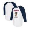 Cleveland Guardians Tiny Turnip Unisex 2024 Year of the Dragon 3/4-Sleeve Raglan T-Shirt - - Front View