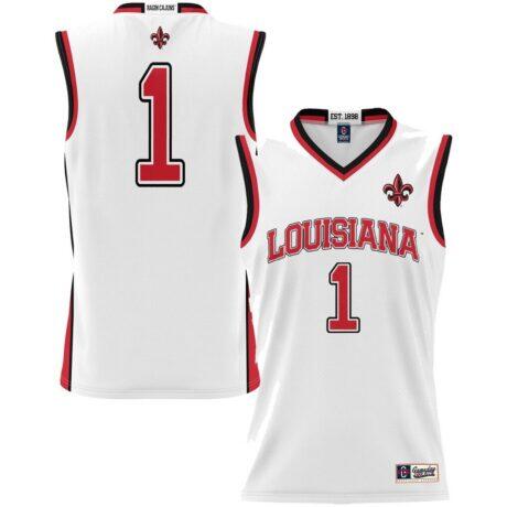 #1 Louisiana Ragin' Cajuns GameDay Greats Youth Lightweight Basketball Jersey - White - Front View