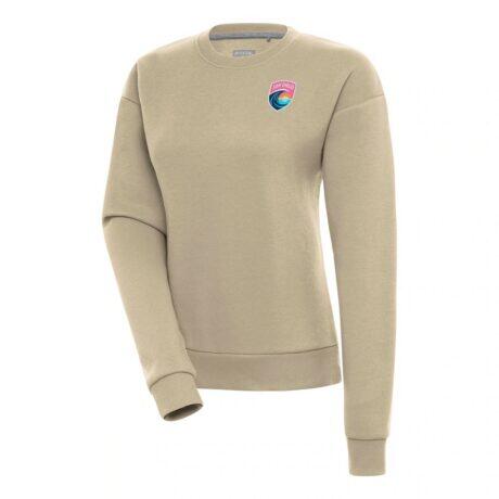 San Diego Wave FC Antigua Women's Victory Crewneck Pullover Sweatshirt - - Front View