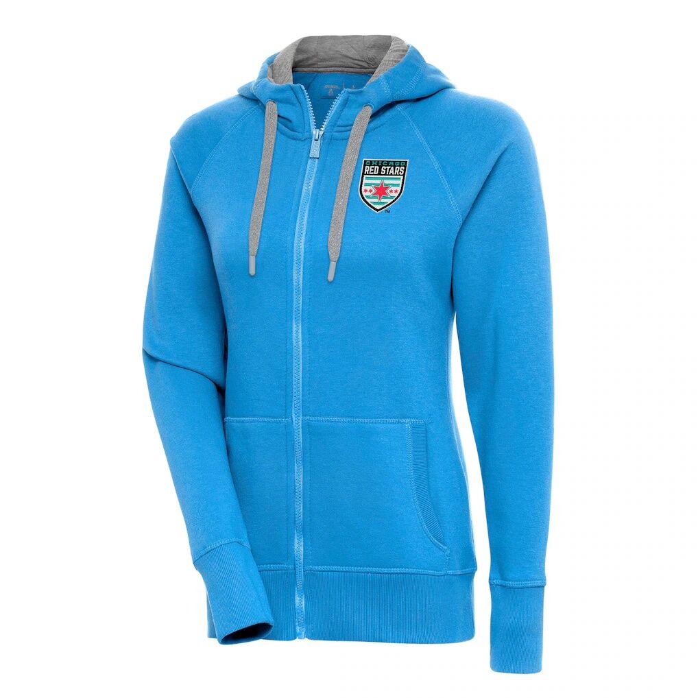 Chicago Red Stars Antigua Women's Victory Full-Zip Hoodie - Light Blue