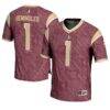 Florida State Seminoles #1 GameDay Greats Garnet Highlight Print Football Fashion Jersey - - Front View