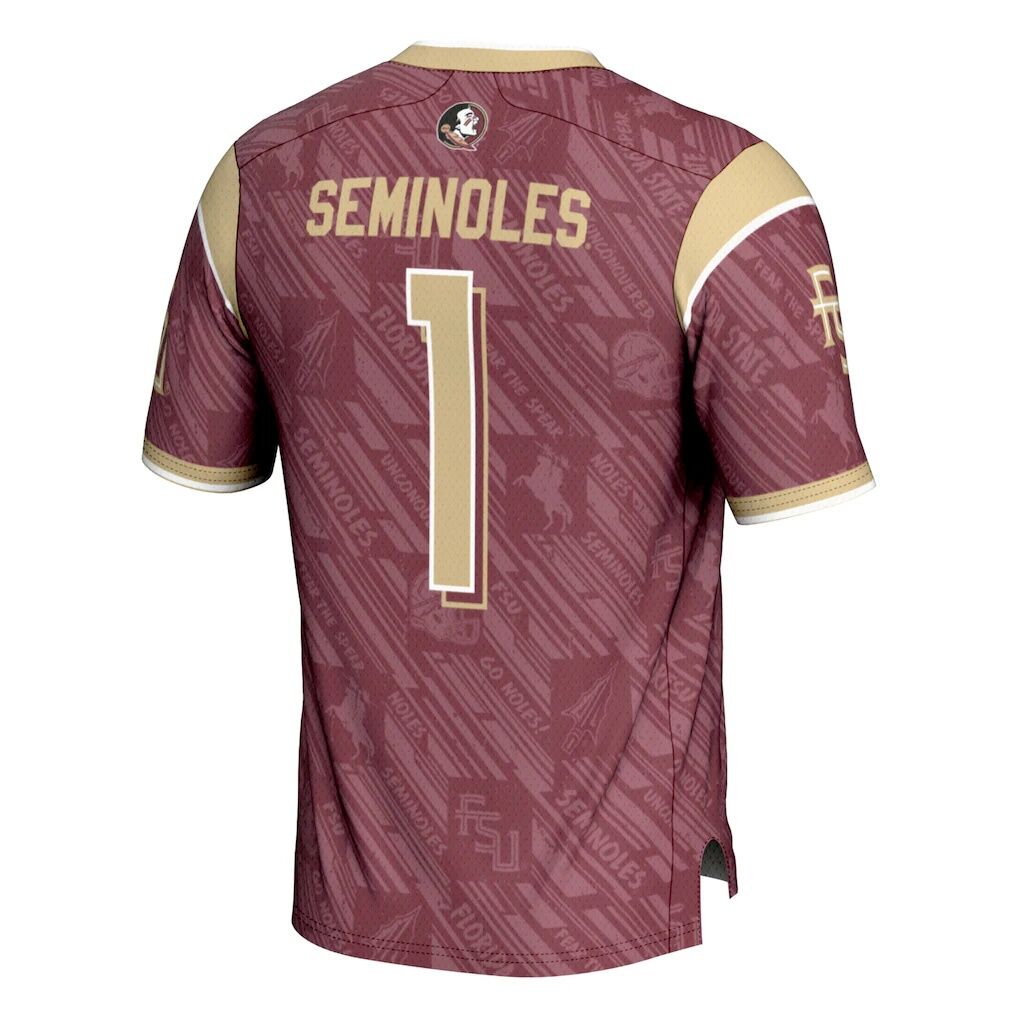 #1 Florida State Seminoles GameDay Greats Youth Highlight Print Football Fashion Jersey - Garnet