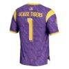 #1 LSU Tigers GameDay Greats Youth Highlight Print Football Fashion Jersey - Purple - Detail View