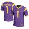 #1 LSU Tigers GameDay Greats Youth Highlight Print Football Fashion Jersey - Purple - Front View