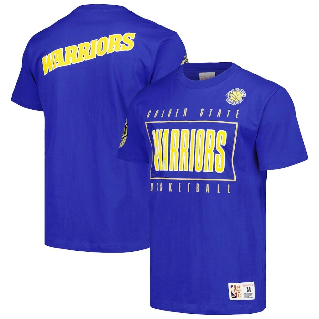 Golden State Warriors Mitchell & Ness Hardwood Classics Team OG 2.0 Premium Vintage Logo T-Shirt – Royal