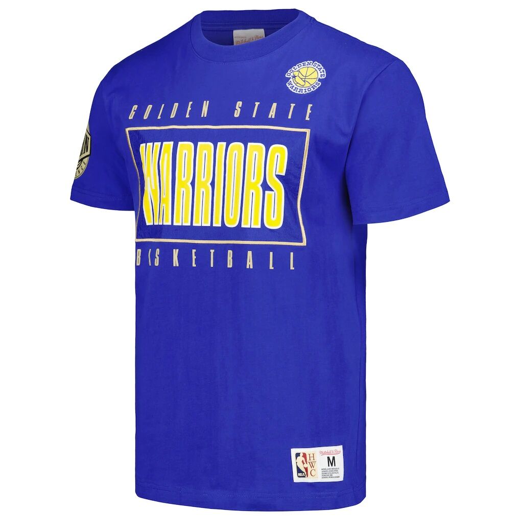 Golden State Warriors Mitchell & Ness Hardwood Classics Team OG 2.0 Premium Vintage Logo T-Shirt – Royal
