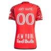 New York Red Bulls adidas 2024 Legacy Authentic Custom Jersey - Red - Detail View