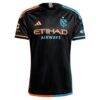 New York City FC adidas 2024 24/7 Kit Authentic Custom Jersey - Black - Side View