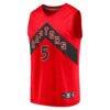 Immanuel Quickley Toronto Raptors Fashion7 Fast Break Player Jersey - Red - Side View