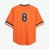 Cal Ripken Jr. Baltimore Orioles Profile Big & Tall Cooperstown Collection Mesh Batting Practice Jersey - Orange - Detail View