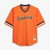 Cal Ripken Jr. Baltimore Orioles Profile Big & Tall Cooperstown Collection Mesh Batting Practice Jersey - Orange - Side View