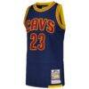 LeBron James Cleveland Cavaliers Mitchell & Ness 2015/16 Hardwood Classics Authentic Jersey - Navy - Back View
