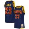 LeBron James Cleveland Cavaliers Mitchell & Ness 2015/16 Hardwood Classics Authentic Jersey - Navy - Front View