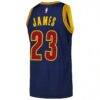 LeBron James Cleveland Cavaliers Mitchell & Ness 2015/16 Hardwood Classics Authentic Jersey - Navy - Side View