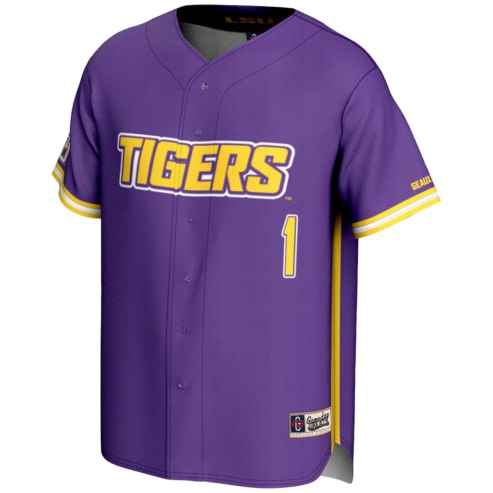 #1 LSU Tigers GameDay Greats Lightweight Baseball Fashion Jersey