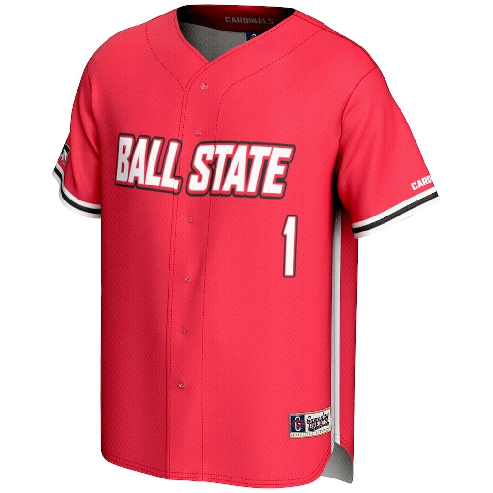 #1 Ball State Cardinals GameDay Greats Lightweight Baseball Fashion Jersey - Cardinal