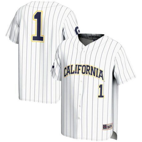 #1 Cal Bears GameDay Greats Lightweight Baseball Fashion Jersey - White - Front View
