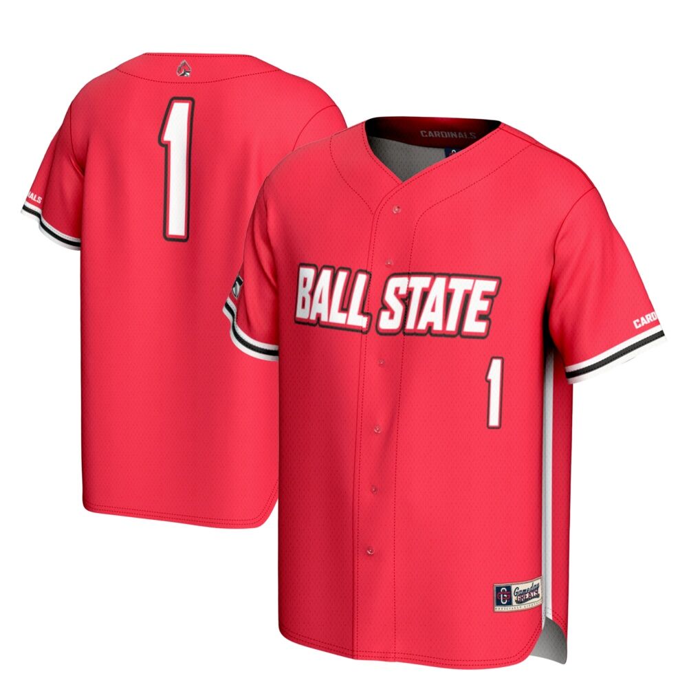 #1 Ball State Cardinals GameDay Greats Youth Lightweight Baseball Fashion Jersey - Cardinal