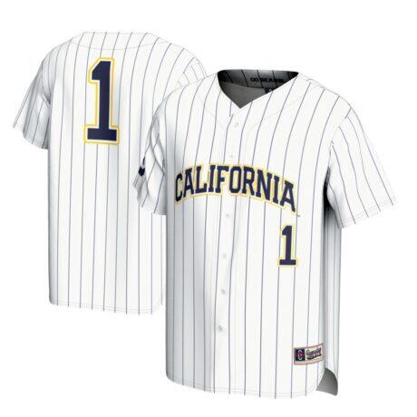 #1 Cal Bears GameDay Greats Youth Lightweight Baseball Fashion Jersey - White - Front View