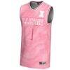 #1 Illinois Fighting Illini GameDay Greats Unisex Lightweight Basketball Jersey - Pink - Side View