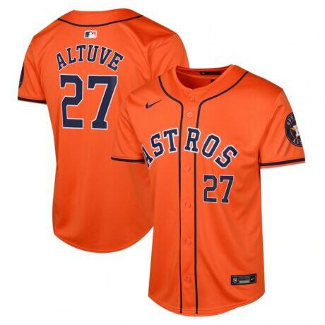 Jose Altuve Houston Astros Nike Youth Alternate Limited Player Jersey – Orange - - Front View