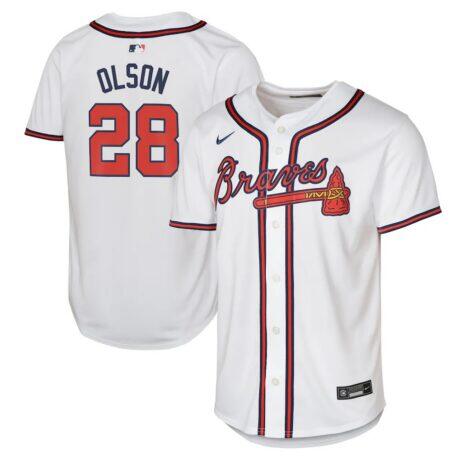 Matt Olson Atlanta Braves Nike Youth Home Limited Player Jersey - White - Front View