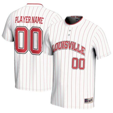 Louisville Cardinals GameDay Greats Unisex NIL Pick-A-Player Lightweight Softball Jersey - White - Front View