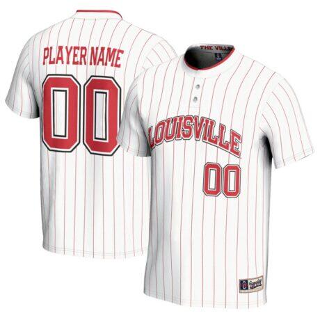 Louisville Cardinals GameDay Greats Youth NIL Pick-A-Player Lightweight Softball Jersey - White - Front View