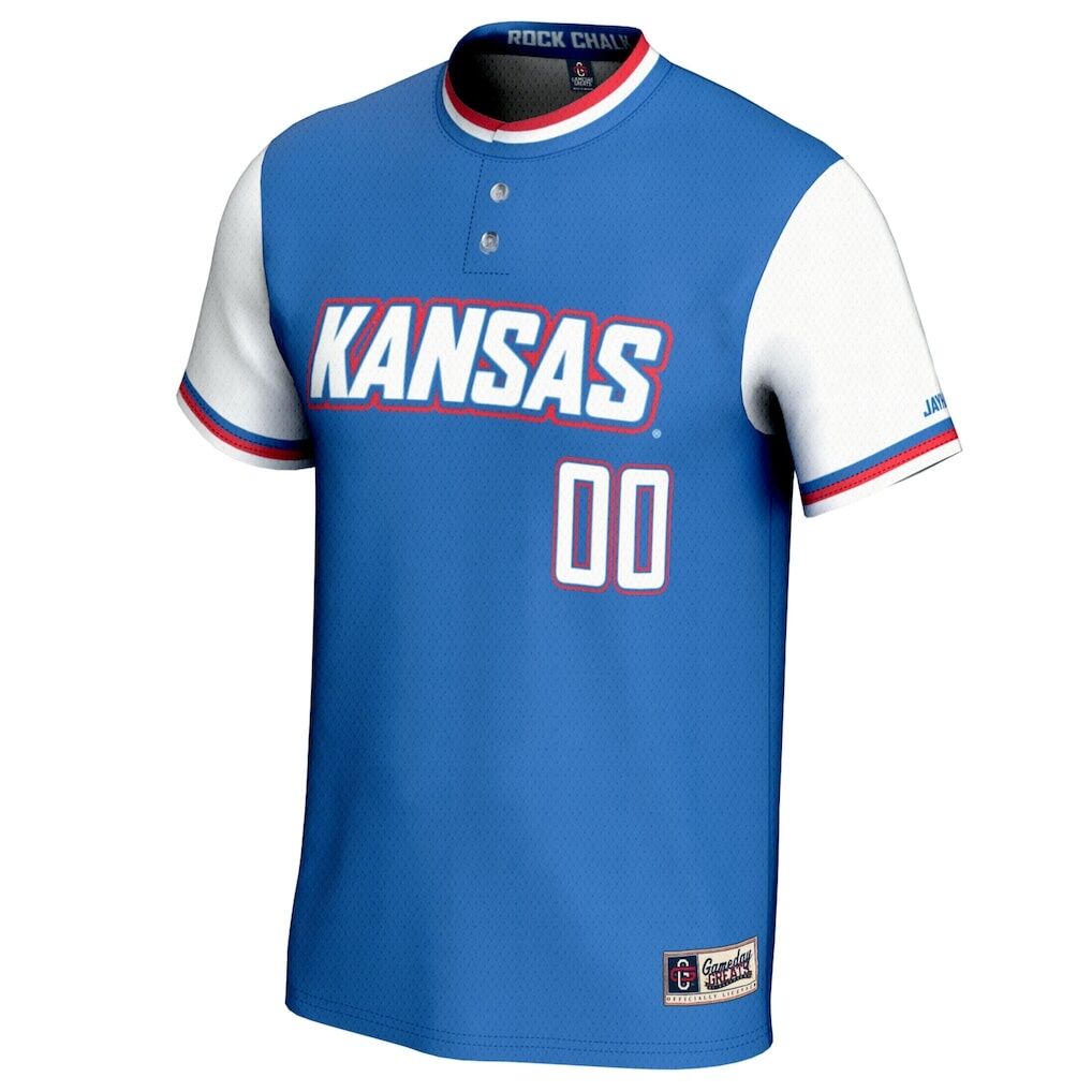 Kansas Jayhawks GameDay Greats Youth NIL Pick-A-Player Lightweight Softball Jersey - Royal