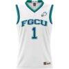 #1 Florida Gulf Coast Eagles GameDay Greats Youth Lightweight Basketball Jersey - White - Side View