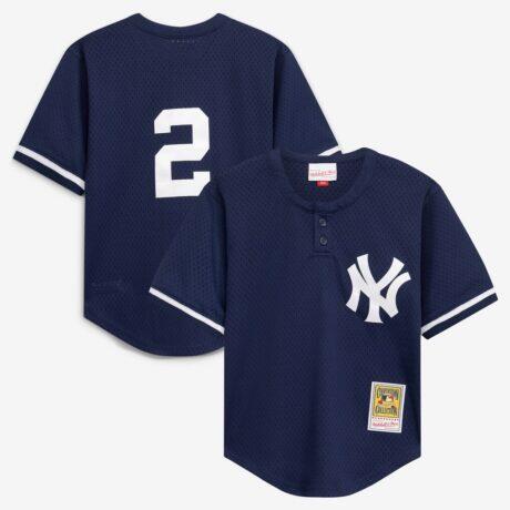 Derek Jeter New York Yankees Mitchell & Ness Preschool Cooperstown Collection Mesh Batting Practice Jersey - Navy - Front View