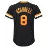Willie Stargell Pittsburgh Pirates Mitchell & Ness Youth Cooperstown Collection Mesh Batting Practice Jersey - Black - Detail View