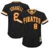 Willie Stargell Pittsburgh Pirates Mitchell & Ness Youth Cooperstown Collection Mesh Batting Practice Jersey - Black - Front View