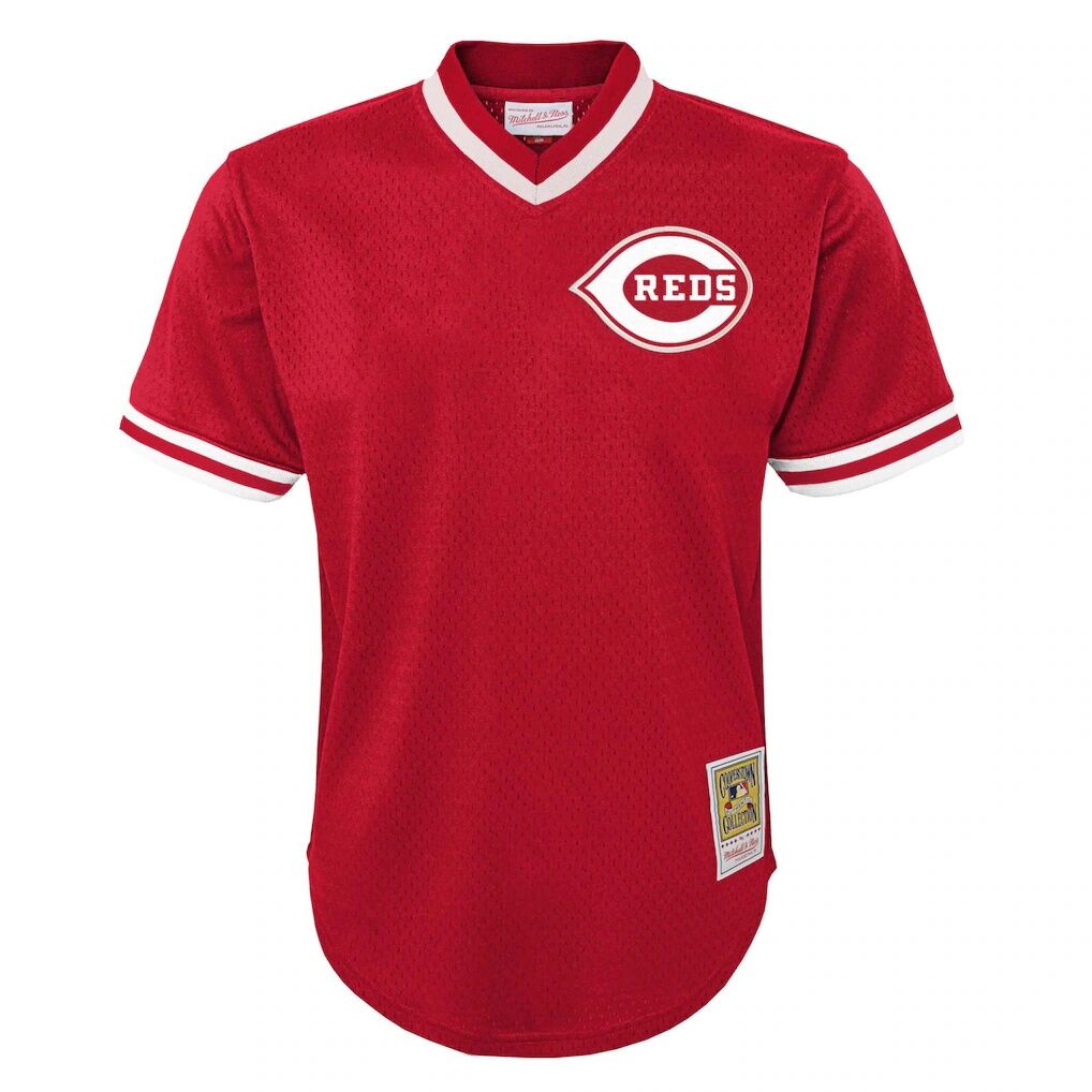 Johnny Bench Cincinnati Reds Mitchell & Ness Youth Cooperstown Collection Mesh Batting Practice Jersey