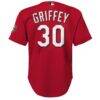 Ken Griffey Jr. Cincinnati Reds Mitchell & Ness Youth Cooperstown Collection Mesh Batting Practice Jersey - Red - Detail View