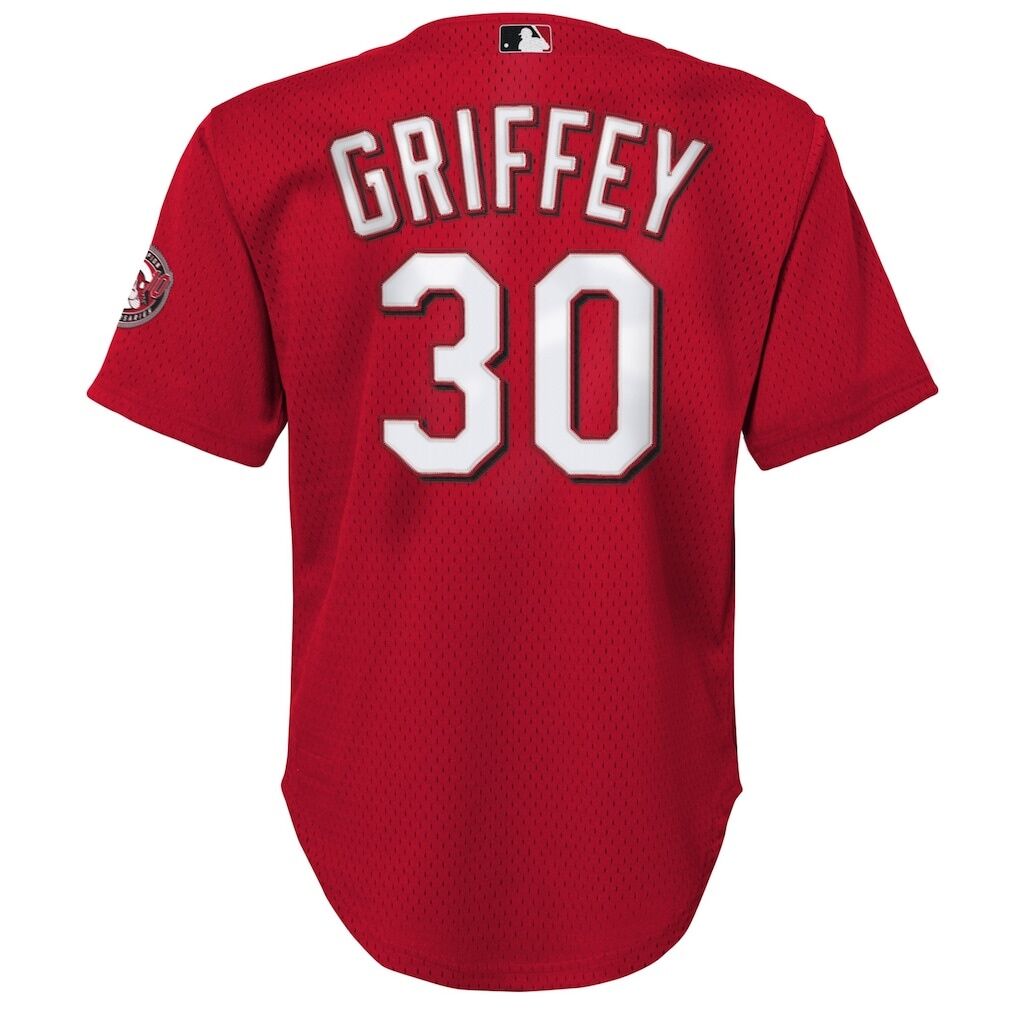 Ken Griffey Jr. Cincinnati Reds Mitchell & Ness Youth Cooperstown Collection Mesh Batting Practice Jersey