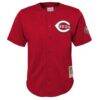 Ken Griffey Jr. Cincinnati Reds Mitchell & Ness Youth Cooperstown Collection Mesh Batting Practice Jersey - Red - Side View