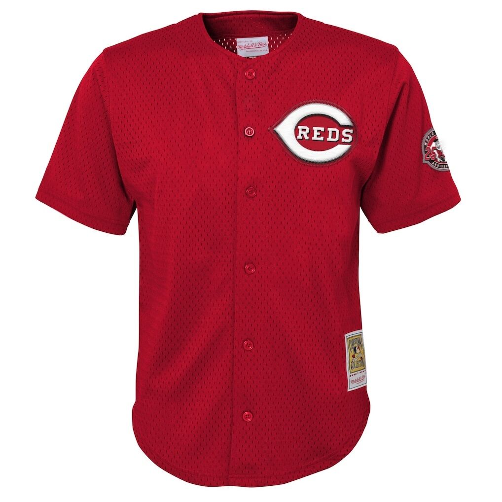 Ken Griffey Jr. Cincinnati Reds Mitchell & Ness Youth Cooperstown Collection Mesh Batting Practice Jersey