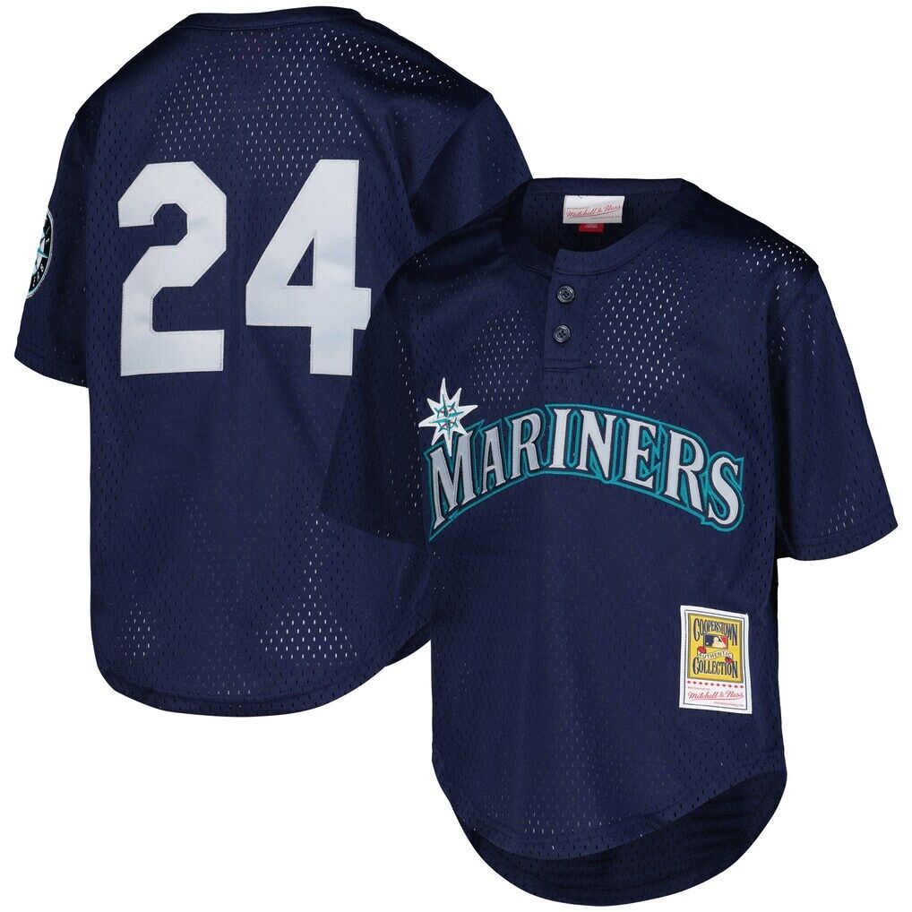 Ken Griffey Jr. Seattle Mariners Mitchell & Ness Youth Cooperstown Collection Mesh Batting Practice Jersey