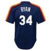 Nolan Ryan Houston Astros Mitchell & Ness Youth Cooperstown Collection Mesh Batting Practice Jersey - Navy - Detail View