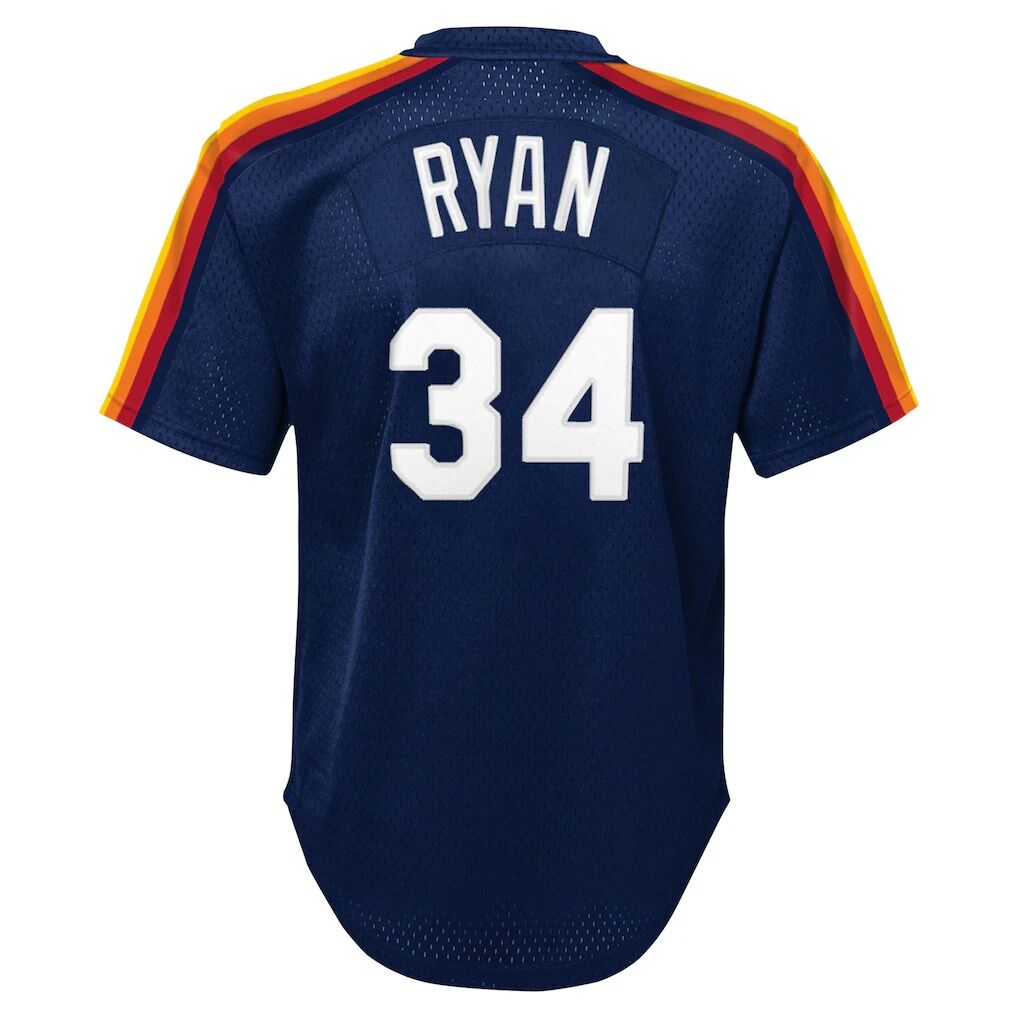 Nolan Ryan Houston Astros Mitchell & Ness Youth Cooperstown Collection Mesh Batting Practice Jersey